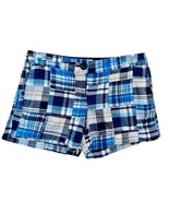 Ann Taylor Loft Petites Womens Size XXS Indian Madras Plaid Patchwork Sh... - €11,24 EUR