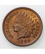 1899 1C Indiano Cent IN Scelta Bu Condizioni,Marrone Colore, Some Origin... - $83.93