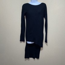 Express Womens Sweater Dress Ribbed Knit Pullover BLACK Long Sleeve SZ M NEW - £65.24 GBP