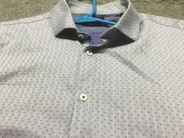 Penguin Heritage Dress Shirt Mens 16 32/33 Slim Fit Purple Triangle Spread - $14.15