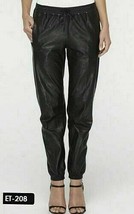 Female Ladies Black Leder Leather Pants Leggings J EAN S Joggers Sports Fn 60 - £86.09 GBP