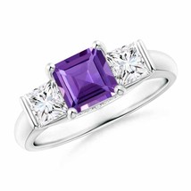 ANGARA Classic Square Amethyst and Diamond Engagement Ring for Women in 14K Gold - £2,177.06 GBP