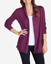 Eddie Bauer Women&#39;s Flightplan Cardigan Sweater, Purple heather, size XL... - $79.50
