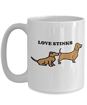 Doggie Coffee Mug - Love Stinks - 15oz White Ceramic Doggy Cup - Funny A... - $21.99