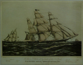  Clipper Ship "Sweepstakes" (Sepia) - Framed print - 14 x 11 - $32.50