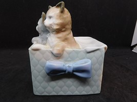 NAO by LLADRO Vintage Gift Kittens in Basket #1080 Glossy Porcelain 1988 Spain  - $49.95