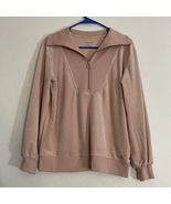 Calvin Klein Women’s Ultra Soft Half Zip Pink Peach Sweater Top Small - €18,89 EUR