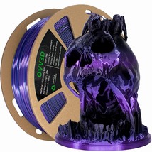 Silk Pla Filament 1.75Mm, Black Purple Color Changing 3D Printer, 0.02Mm, 1Kg. - £35.91 GBP