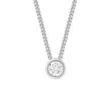 0.30Ct Round Moissanite 14kt White Gold Plated 925 Bezel Solitaire Pendant - £51.46 GBP