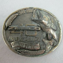 Vintage 1989 Zebco Fishing Belt Buckle 40th Anniversary Limited Edition Bass Fly - £15.93 GBP