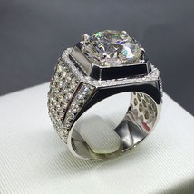 14K White Gold Diamond Ring for Men 3 carats Diamond bague Gemstone anillos Bagu - £19.10 GBP