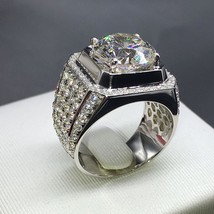 14K White Gold Diamond Ring for Men 3 carats Diamond bague Gemstone anillos Bagu - £18.44 GBP