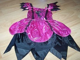 Size 4-6X Barbie Metallic Pink Black Cat Witch Halloween Costume Dress EUC - £19.18 GBP