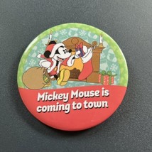 Mickey Mouse Is Coming To Town Christmas DISNEY Pin Button 3” - NOS - #8 - $9.90