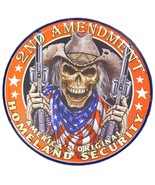 2nd Amendment America&#39;s Original Homeland Security Skull Round 12&quot; Metal... - $13.45 CAD