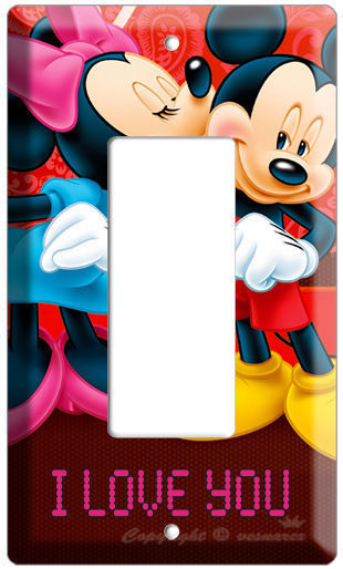 MICKEY MOUSE MINNIE KISSING SINGLE GFCI LIGHT SWITCH WALL COVER KIDS ROOM DECORA