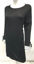 Banana Republic Light Knit Dress NEW Black &amp; Navy Stripe Cuff NWT MSRP $89 LG - £45.92 GBP