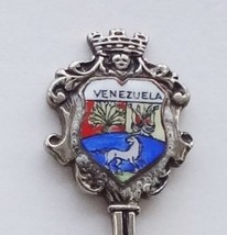 Collector Souvenir Spoon Venezuela Coat of Arms Porcelain Enamel Emblem - £11.77 GBP