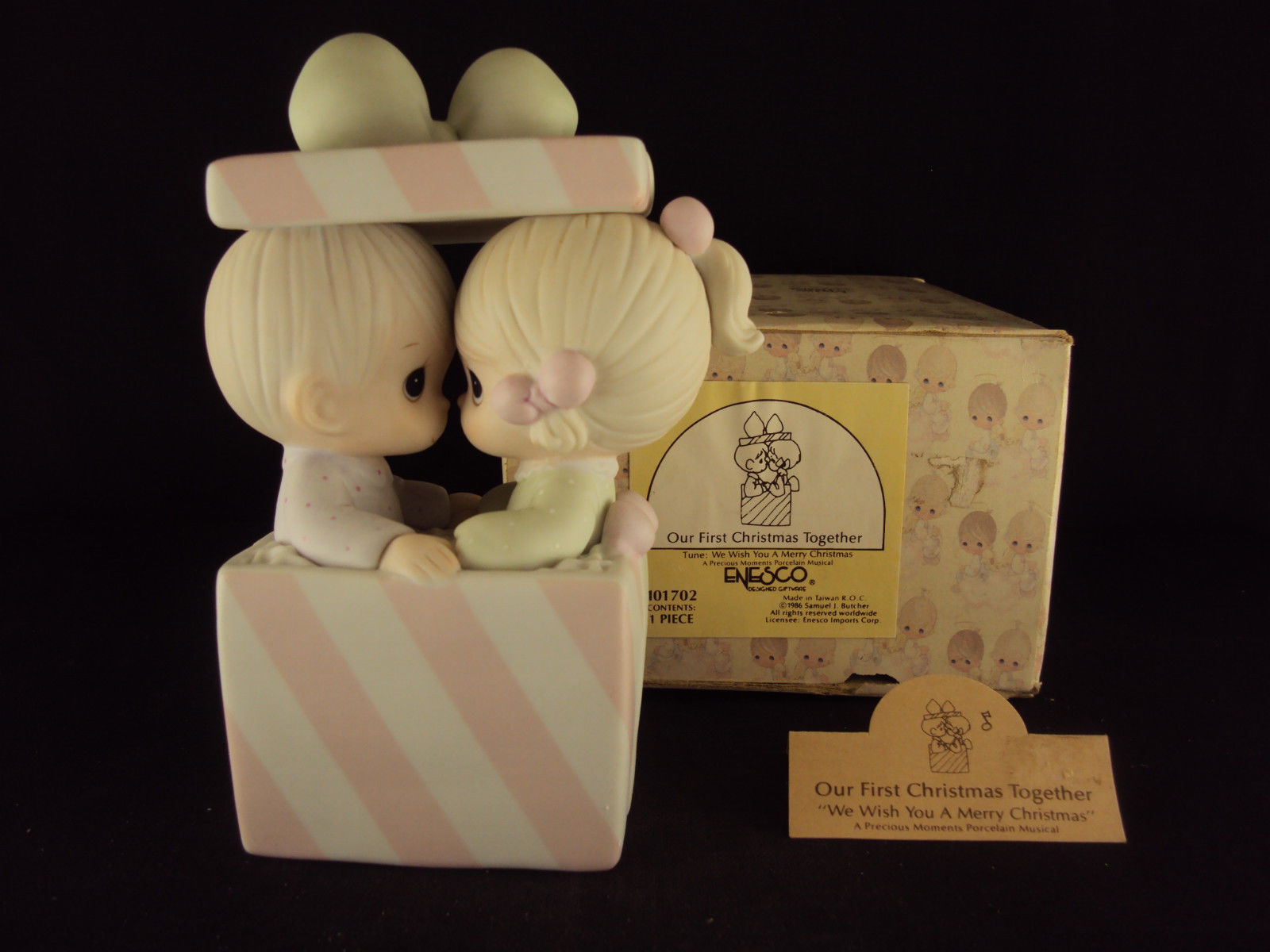 Primary image for Precious Moments, 101702, Our First Christmas Together, Music Box, Cedar Tree
