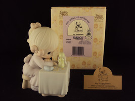 Precious Moments, C0010, My Happiness, Bow &amp; Arrow, 1990 Symbol Of Membe... - $34.95