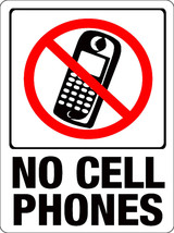 No Cell Phones Allowed Plastic Symbol Sign Door Wall Entrance 9&quot;x12&quot; HY-KO 20618 - £17.36 GBP