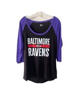 Baltimore Ravens New Era Raglan Top Purple Black Long Sleeve NFL Womens L - $19.80