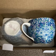 Lilly Pulitzer Ceramic Mugs Set of 2, Ceramic Coffee Tea Hot Beverage Cups, Blue - £23.92 GBP