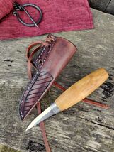 Leather sheath for Mora 120, Made to order leather sheath for carving kn... - $1,261.19 MXN
