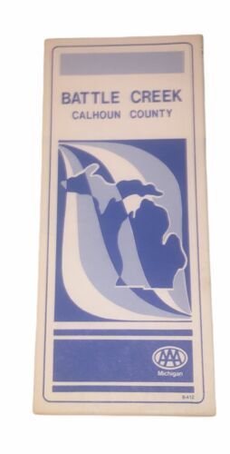 Vintage Battle Creek Calhoun County Michigan..AAA Road Map - $8.12