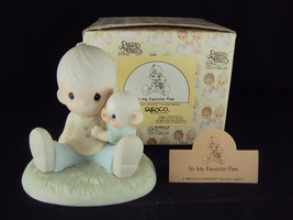 Precious Moments Figurine, #100021, To My Favorite Paw, Olive Branch Mark - £31.42 GBP