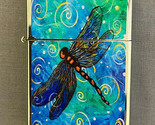Colorful Dragonfly Art D1 Flip Top Dual Torch Lighter Wind Resistant - $16.78