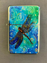 Colorful Dragonfly Art D1 Flip Top Dual Torch Lighter Wind Resistant - £13.21 GBP