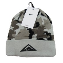Nike Trail Running Beanie One Size Fit Fossil Black Camo Dri-Fit NEW DV3... - $26.95