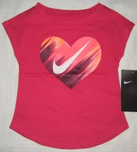 The Nike Tee Baby Girl T-Shirt Heart Pink 12M 12 Month - £9.56 GBP