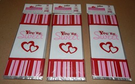 Valentines Day Treat Bags &amp; Twist Ties 3 pks 75 Total Bags You&#39;re Sweet ... - £6.25 GBP