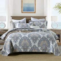 3PC 100% Cotton Queen Paisley Quilted Bed Cover &amp; Shams Summer Coverlet Set - £161.37 GBP