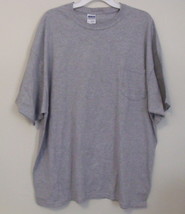 Mens Gildan NWOT Gray Short Sleeve Pocket T Shirt Size 2XL - £7.13 GBP