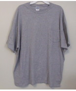 Mens Gildan NWOT Gray Short Sleeve Pocket T Shirt Size 2XL - £7.11 GBP