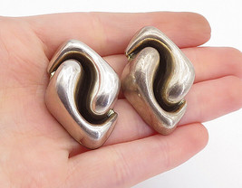 DULCE MEXICO 925 Sterling Silver - Vintage Modernist Non Pierce Earrings- EG2229 - £74.70 GBP