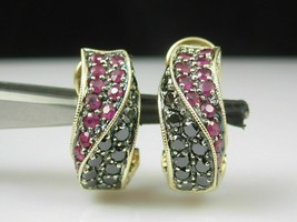 2Ct Simulated Round Cut Pink Ruby Diamond Stud Earrings 14K Yellow Gold Finish - £79.12 GBP