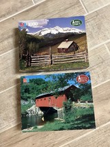 Big Ben Lot Of 2 Jigsaw Puzzles 1000 pc puzzle CO VT barn Nature Mountai... - $36.05