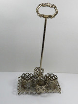 Antique Vintage silverplate pierced condiment bottle cruet castor holder - £30.27 GBP