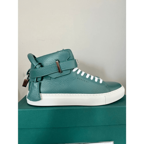 BUSCEMI Mid Sneaker, Women’s Italian Leather Hightop , Size 38 (Euro) Petrol NWT Item image 14