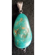 natural Nevada Blue Gem turquoise Nugget pendant 1940s - £389.24 GBP