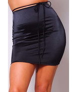 Satin Waist Tie Mini Skirt - $250.21 MXN