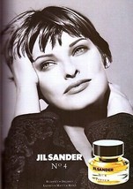 1994 Jil Sander No. 4 Linda Evangelista Perfume Sexy Vintage Print Ad 1990s - $5.71