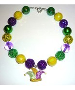Chunky Bubble Gum Bead Mardi Gras Necklace for Girls - $20.00