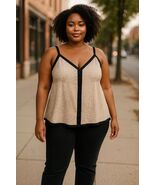 Torrid Leopard Jacquard Cami Top Black Trim Babydoll Plus Size 1X New - €27,47 EUR