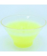 Blendo Punch Bowl Yellow Frosted VTG MCM West Va Gold Rim - $224.08 MXN