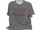 Under Armour UA T Shirt Men&#39;s XXL Gray Freedom USA Chest Shield Heat Gea... - $22.20